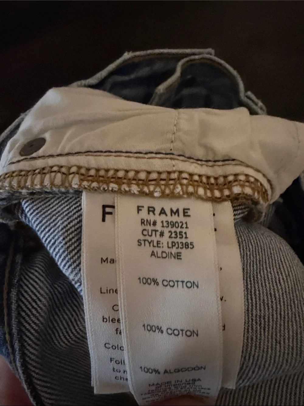 Frame Light Wash Aldine Le Pegged Jeans Size 24 Classic Rigid Denim